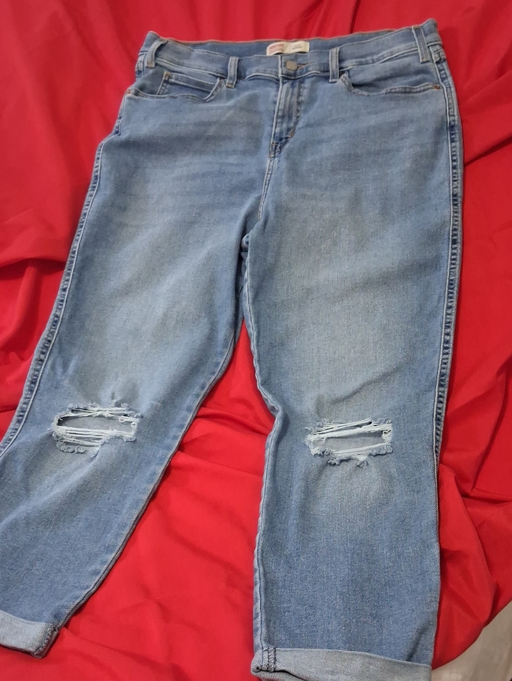 Signature Levi Strauss Heritage Boyfriend Women’s Jeans, Size 12